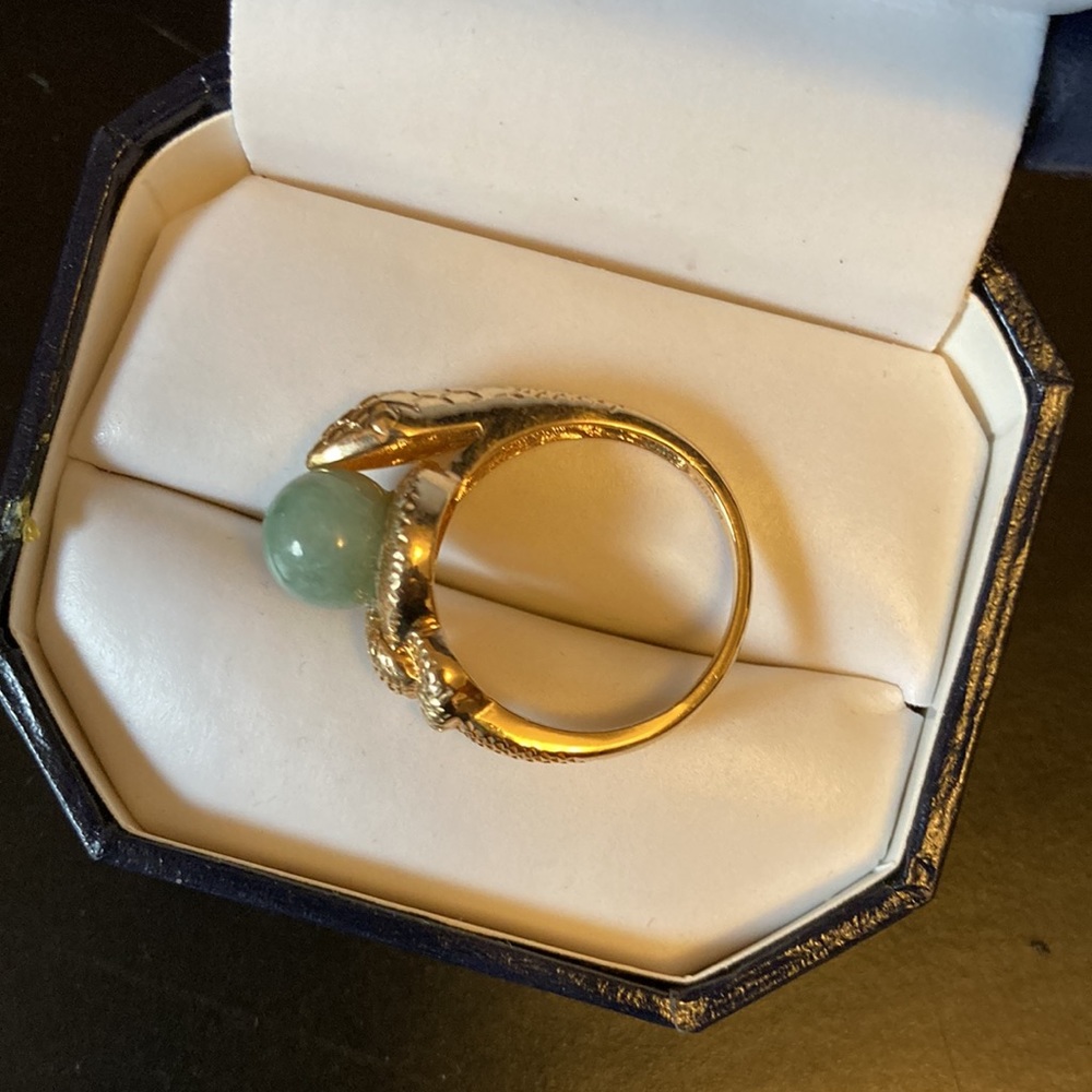 NEW—- Jade and 14k Gold Ring - Picture 5 of 6